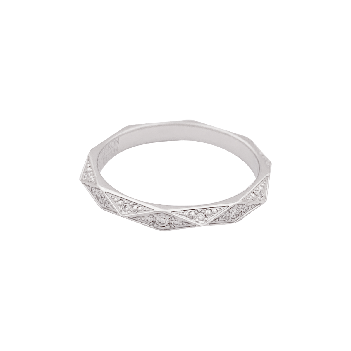 Bague Alliance BOUCHERON "Facette" en platine, diamants. - Castafiore