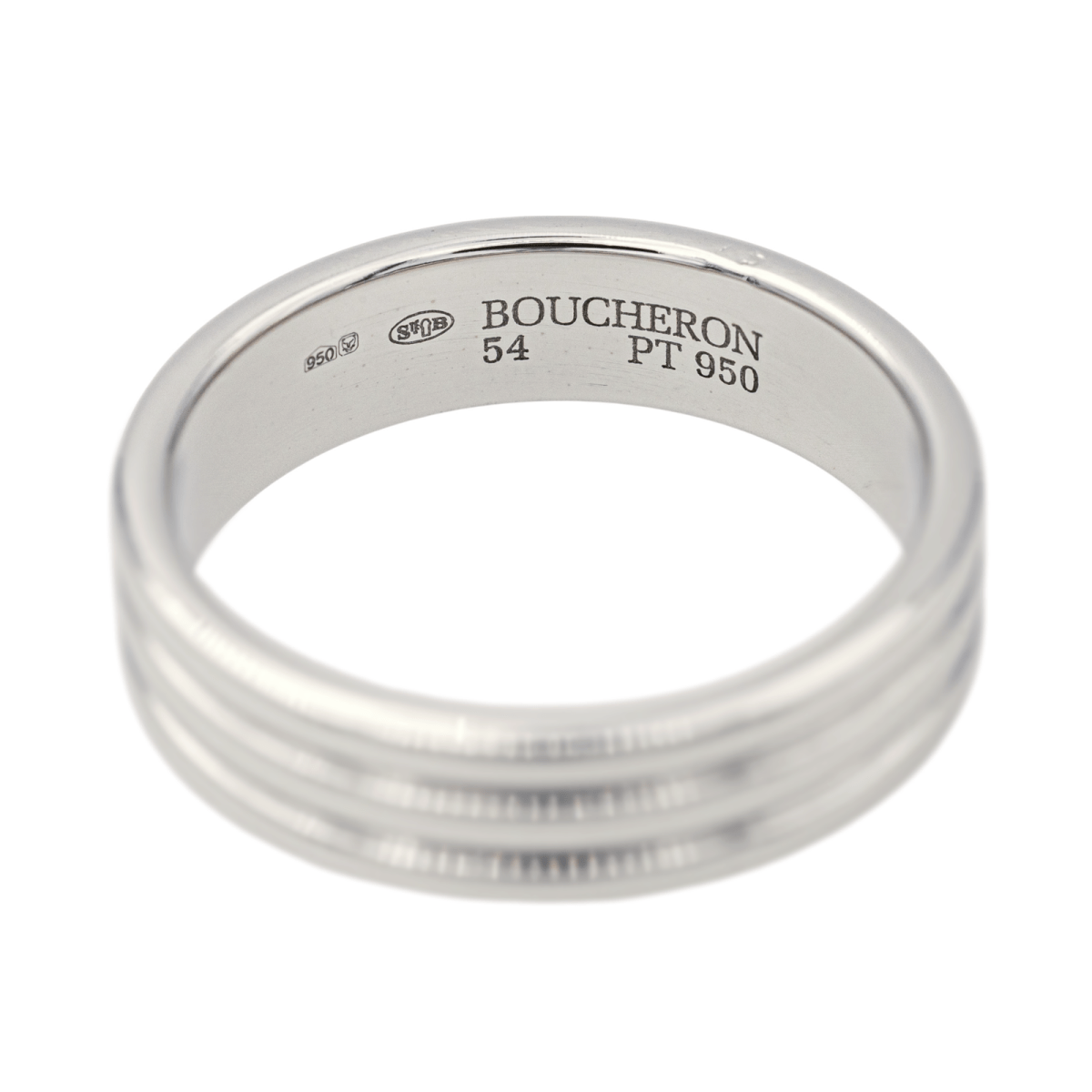 Bague Alliance BOUCHERON "Godron" en platine - Castafiore