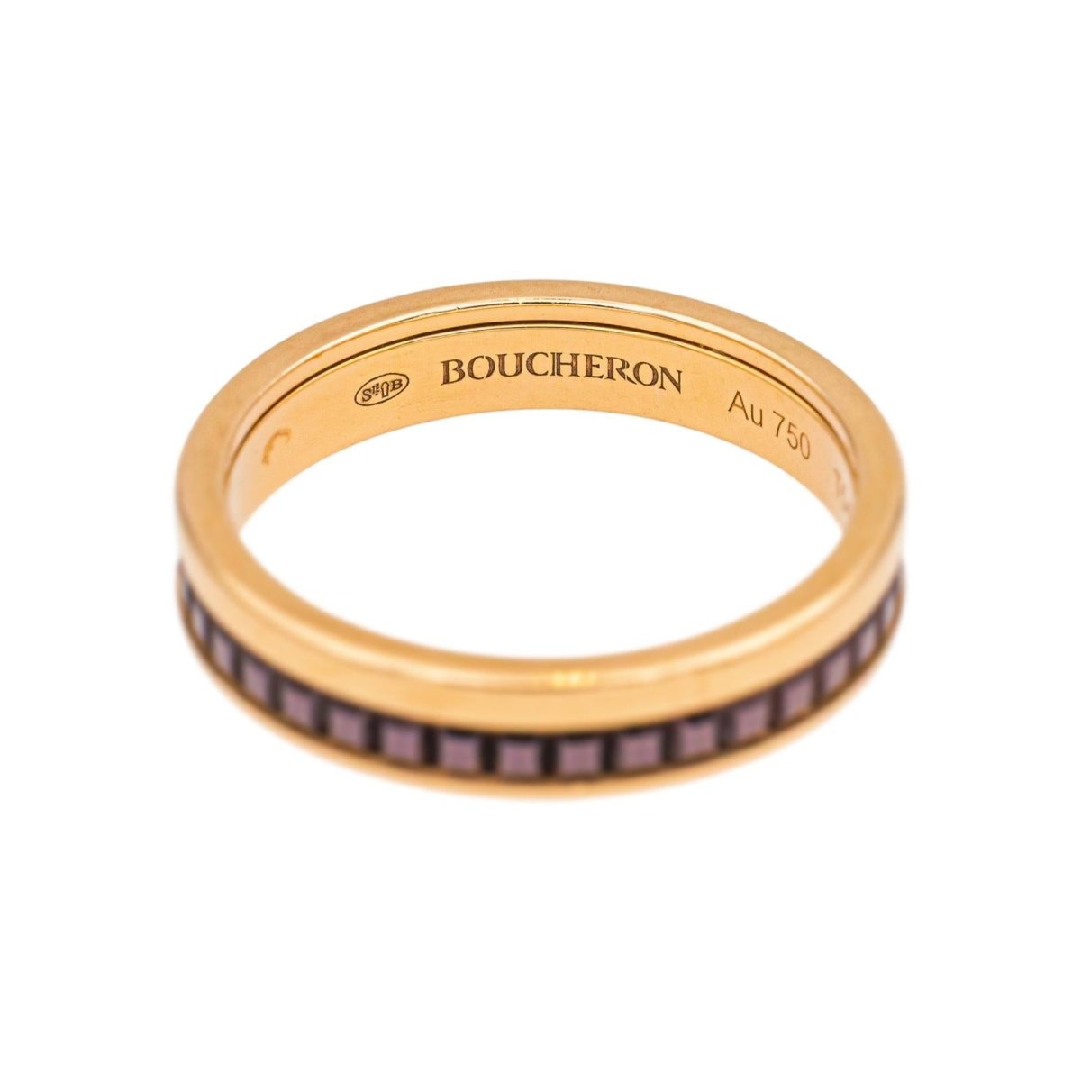 Bague Alliance BOUCHERON "Quatre Classique" en or rose et céramique - Castafiore