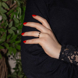 Bague Alliance BOUCHERON "Quatre Classique" en or rose et céramique - Castafiore