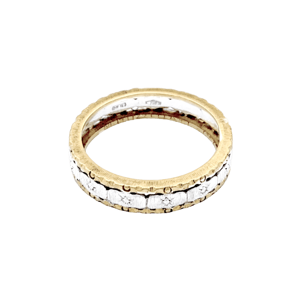 Bague Alliance BUCCELLATI en or blanc et or jaune - Castafiore