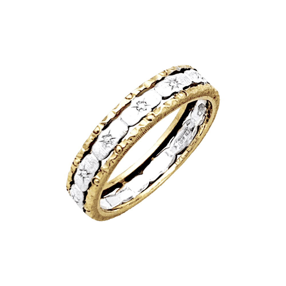 Bague Alliance BUCCELLATI en or blanc et or jaune - Castafiore