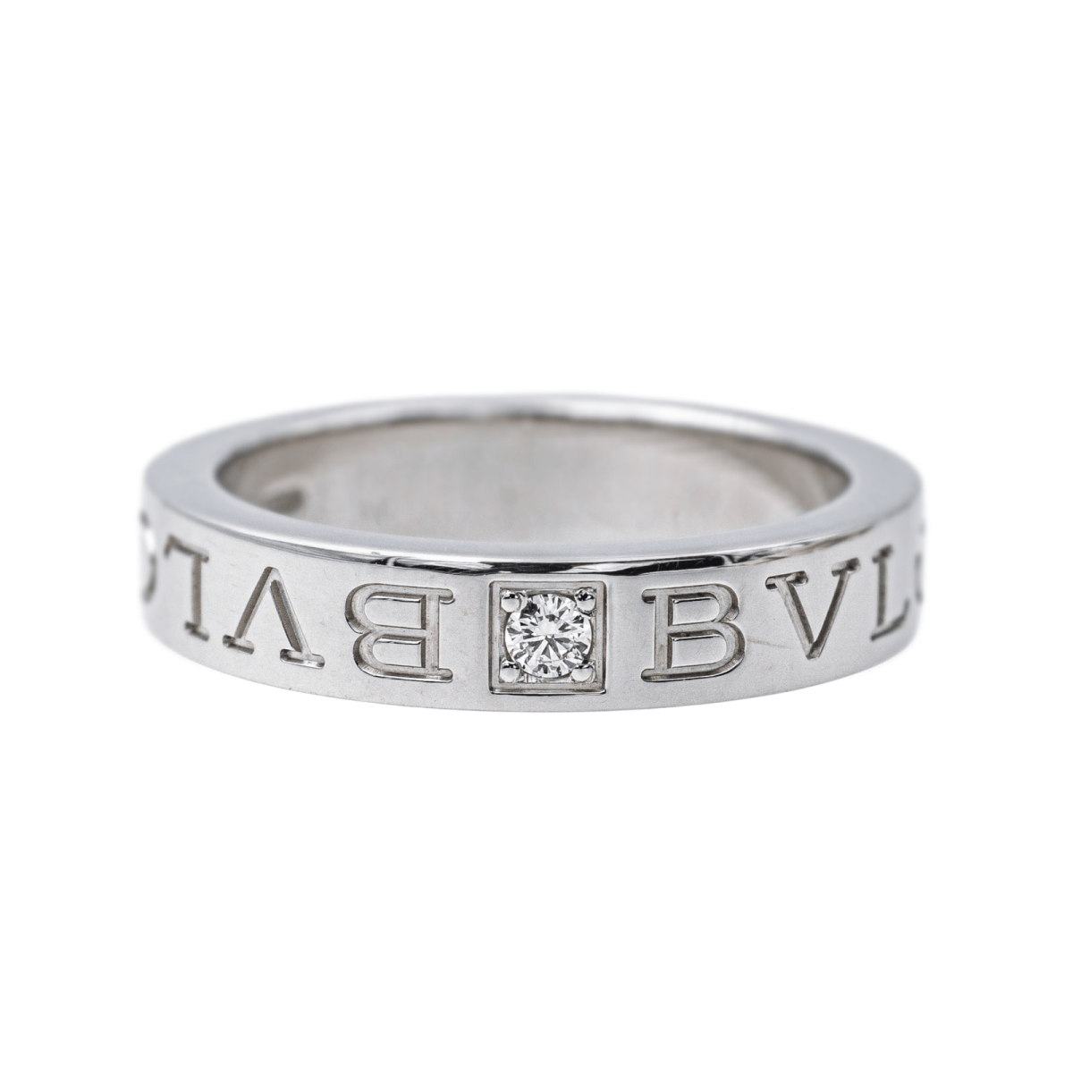 Bague Alliance BULGARI "B.Zero1" en or blanc et diamant - Castafiore