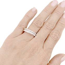 Bague Alliance BULGARI "B.Zero1" en or blanc et diamants - Castafiore