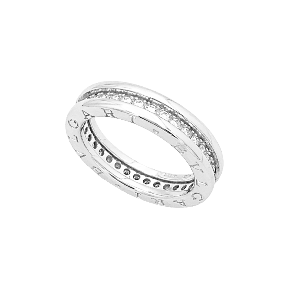 Bague Alliance BULGARI "B.Zero1" en or blanc et diamants - Castafiore