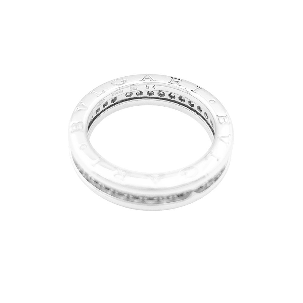 Bague Alliance BULGARI "B.Zero1" en or blanc et diamants - Castafiore