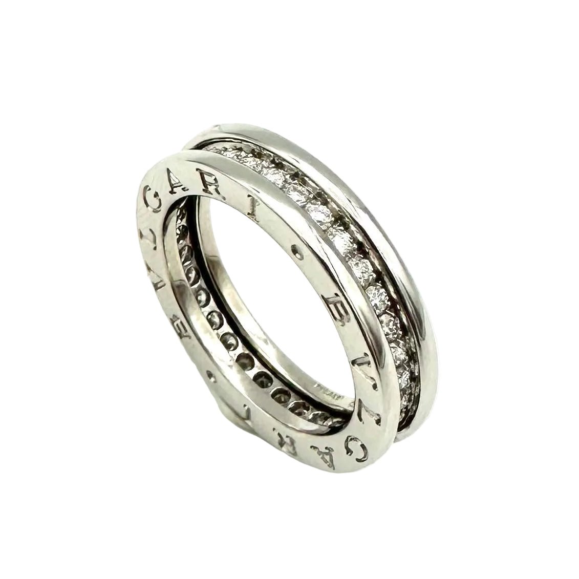 Bague Alliance BULGARI "B.Zéro1" en or blanc et diamants - Castafiore