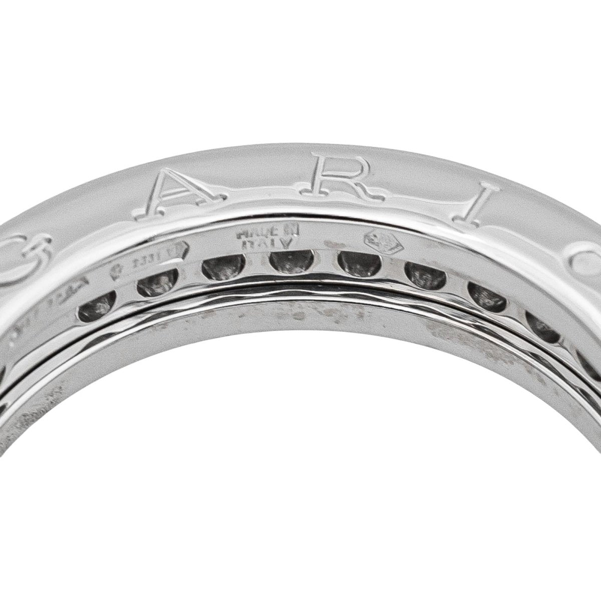 Bague Alliance BULGARI "B.zero1" en or blanc et diamants - Castafiore