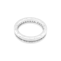 Bague Alliance BULGARI "B.Zero1" en or blanc et diamants - Castafiore