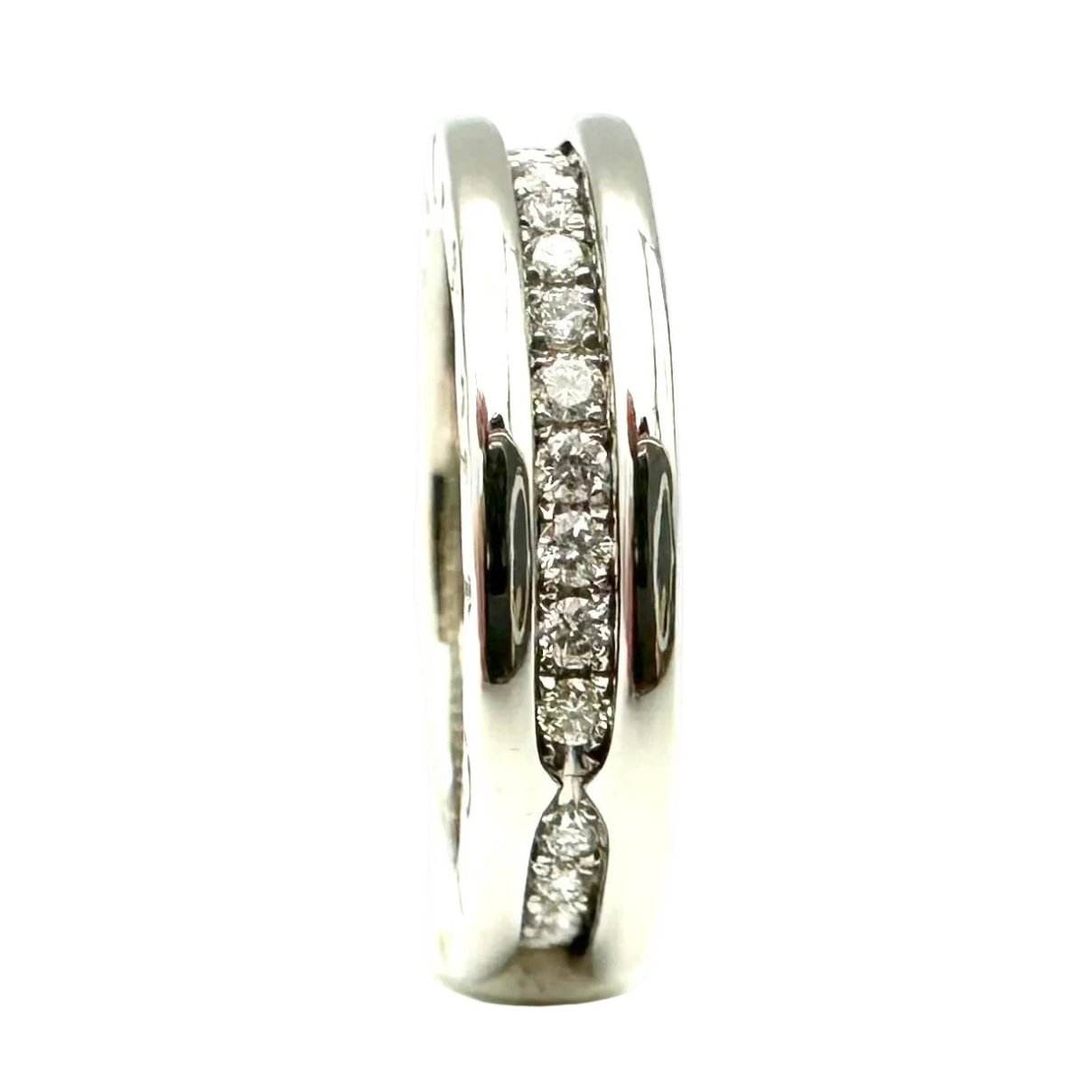 Bague Alliance BULGARI "B.Zéro1" en or blanc et diamants - Castafiore