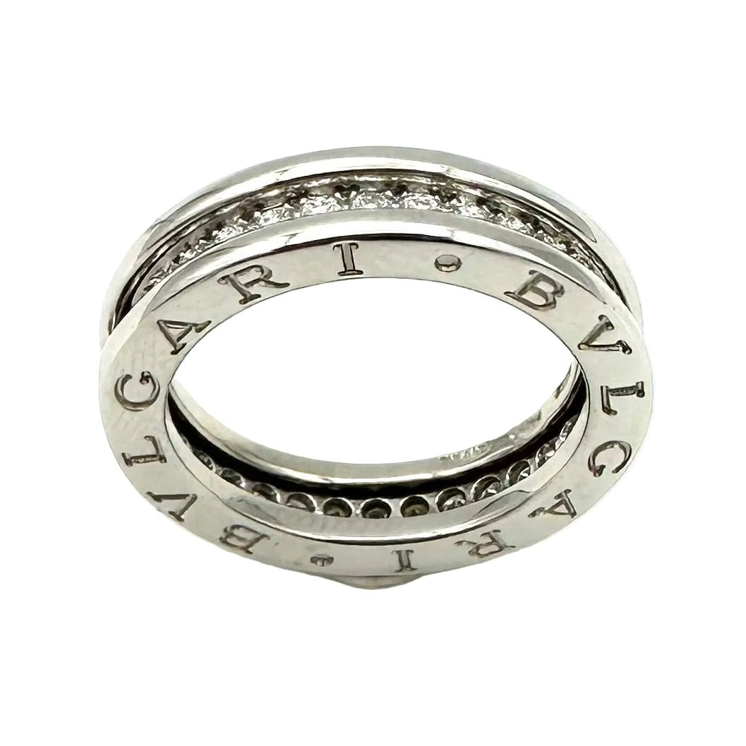 Bague Alliance BULGARI "B.Zéro1" en or blanc et diamants - Castafiore