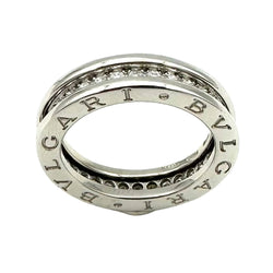 Bague Alliance BULGARI "B.Zéro1" en or blanc et diamants - Castafiore