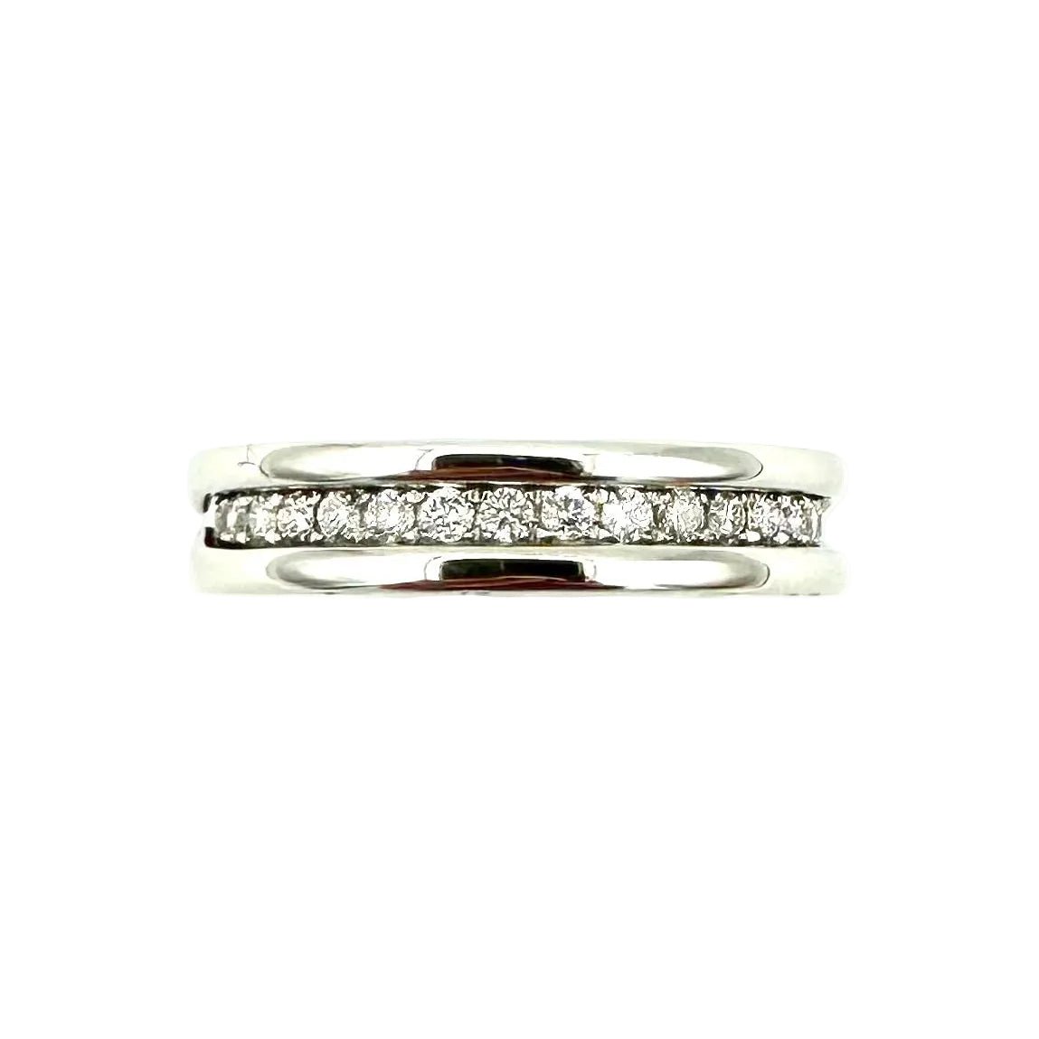 Bague Alliance BULGARI "B.Zéro1" en or blanc et diamants - Castafiore