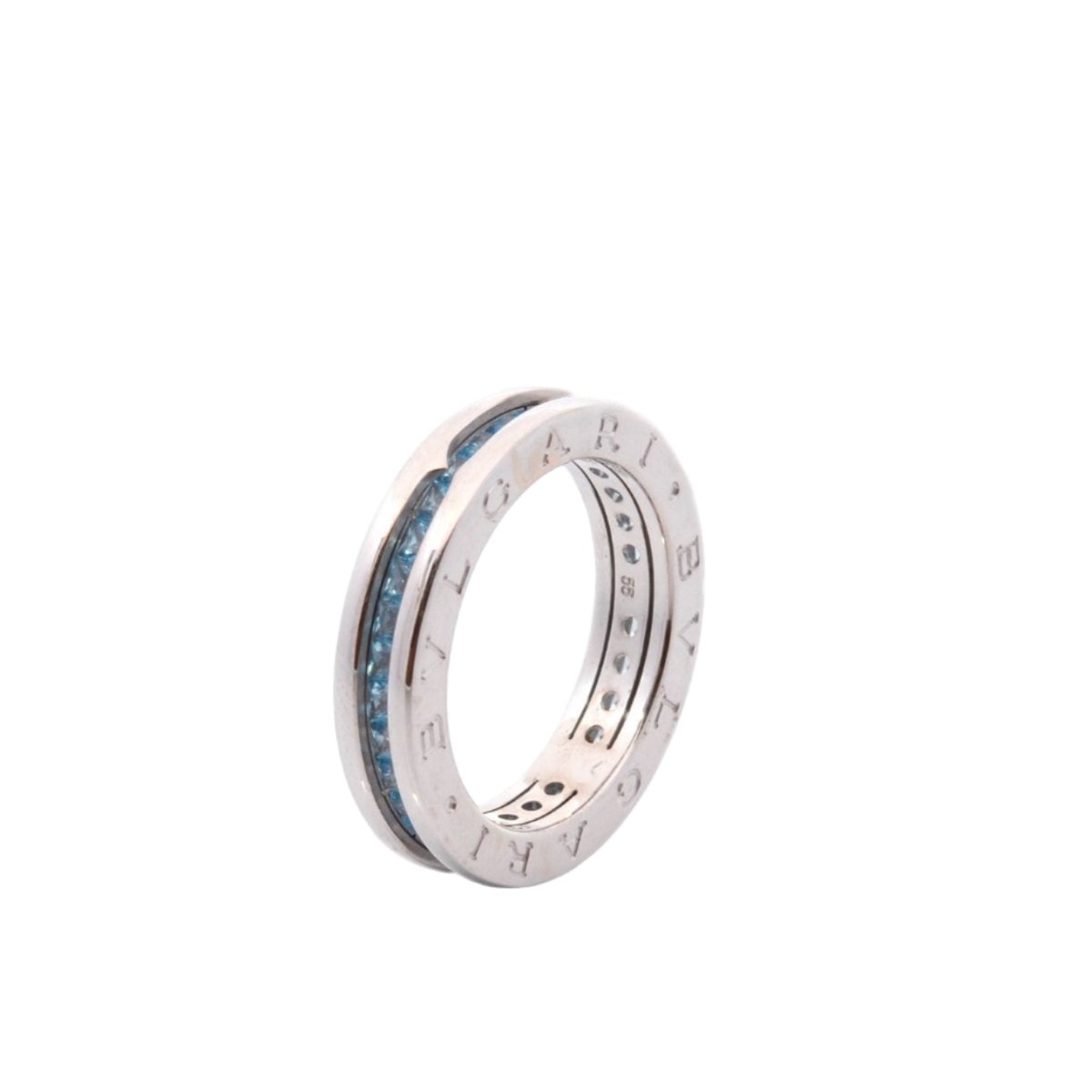 Bague Alliance BULGARI "B.Zero1" en or blanc et topazes - Castafiore