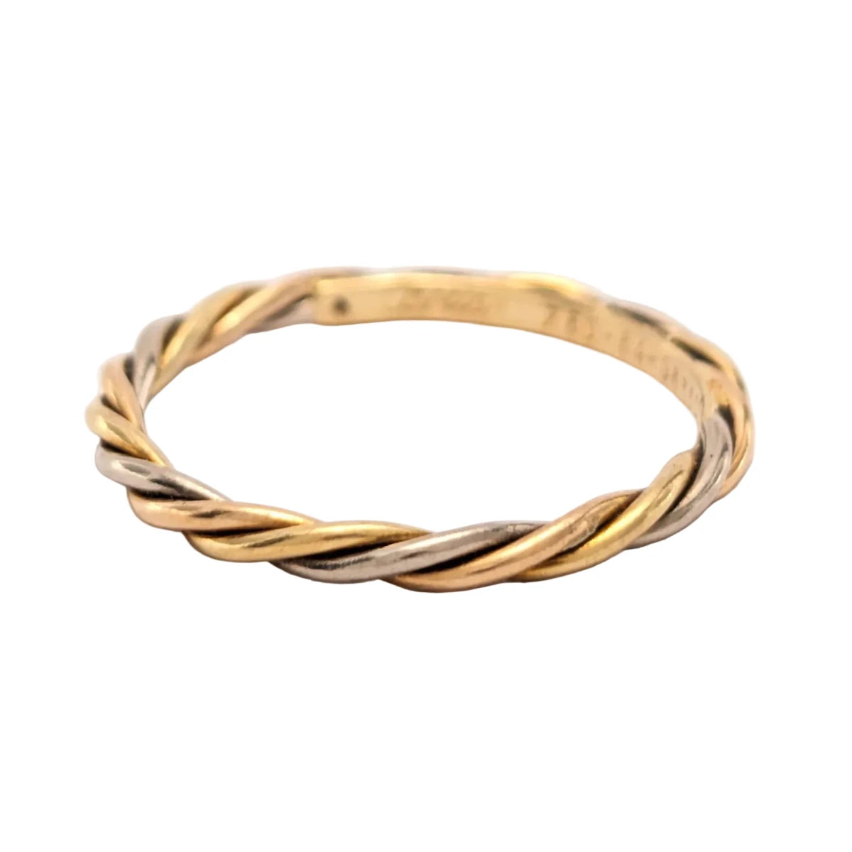 Bague Alliance CARTIER en or blanc, or jaune et or rose