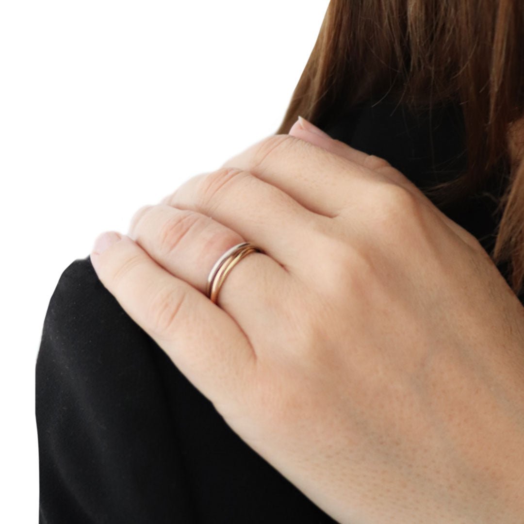 Bague Alliance CARTIER en or jaune, or blanc et or rose - Castafiore