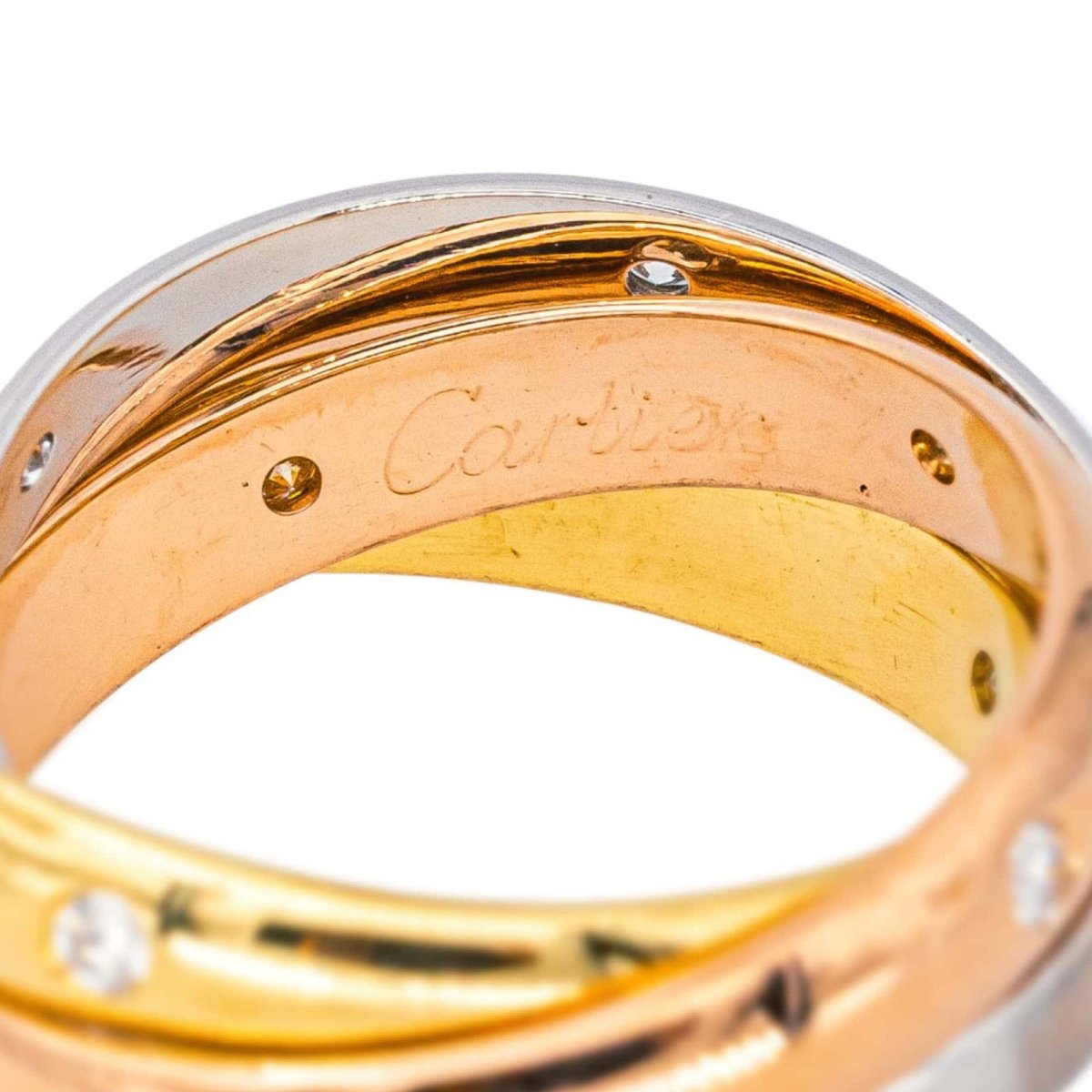 Bague Alliance CARTIER en or jaune, or blanc, or rose et diamants - Castafiore
