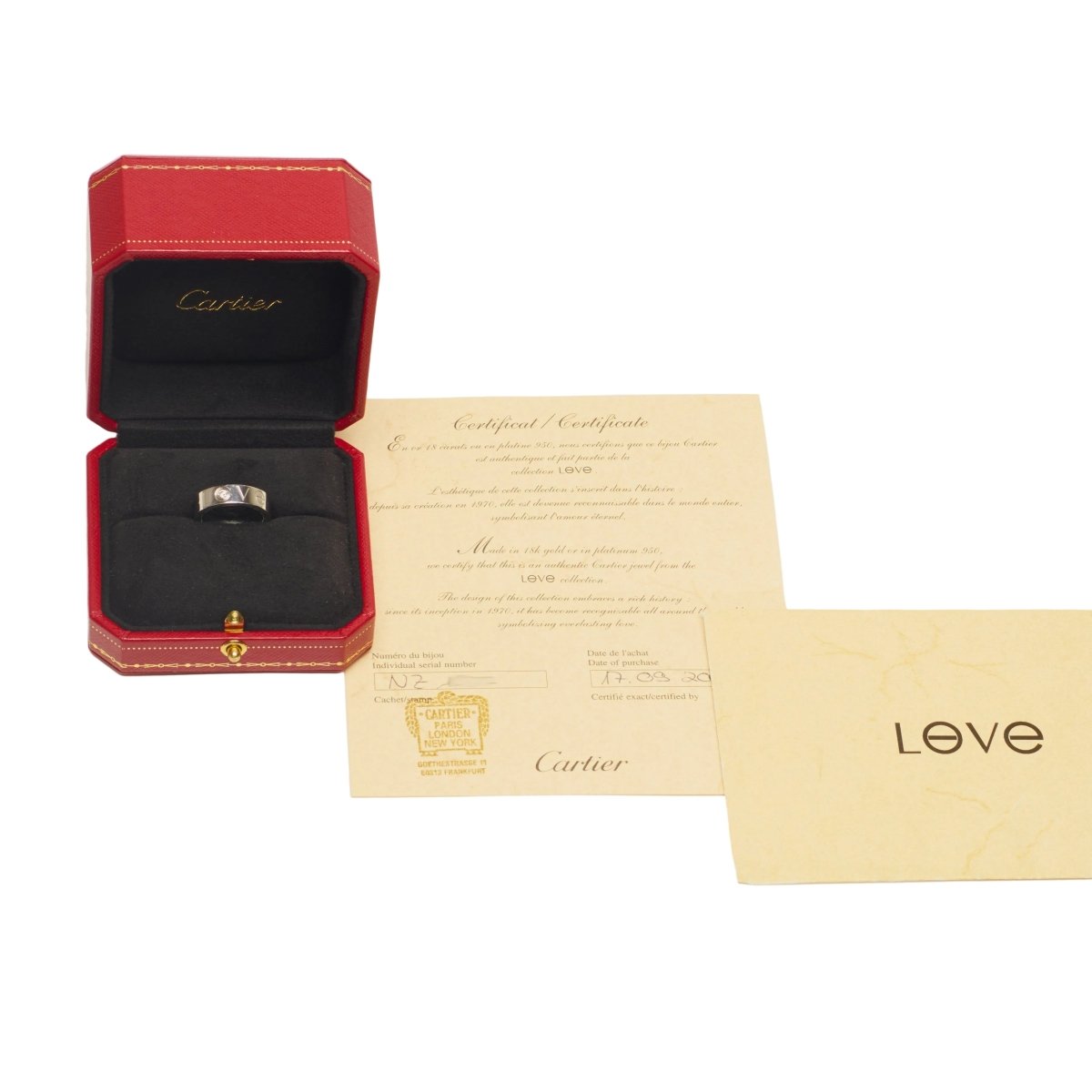 Bague Alliance CARTIER "Love" en or blanc et diamant - Castafiore