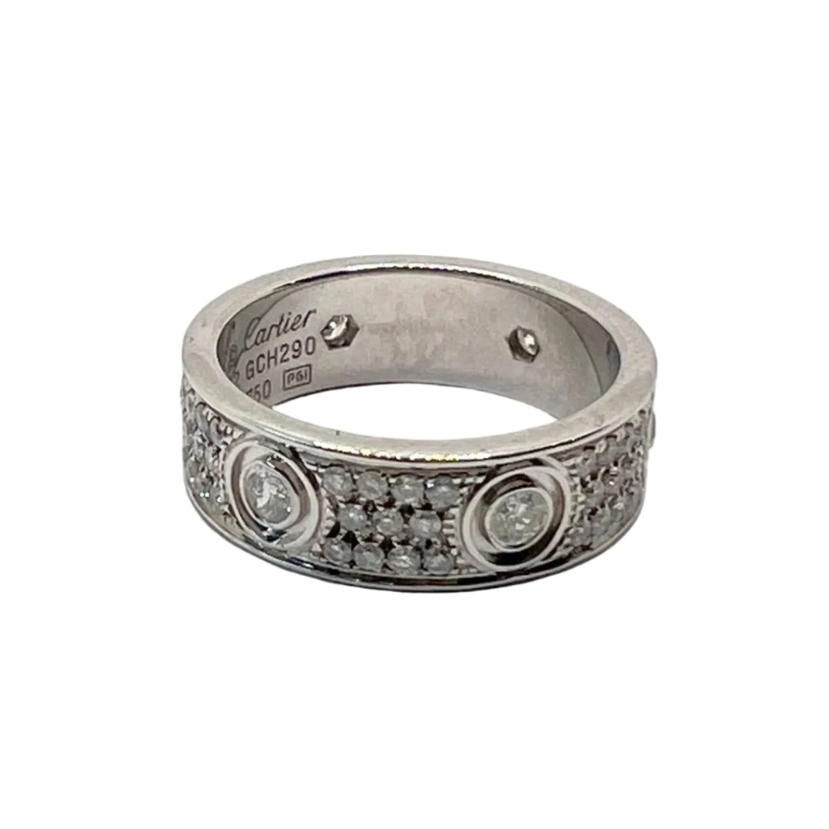 Bague Alliance CARTIER "Love" en or blanc et diamants - Castafiore