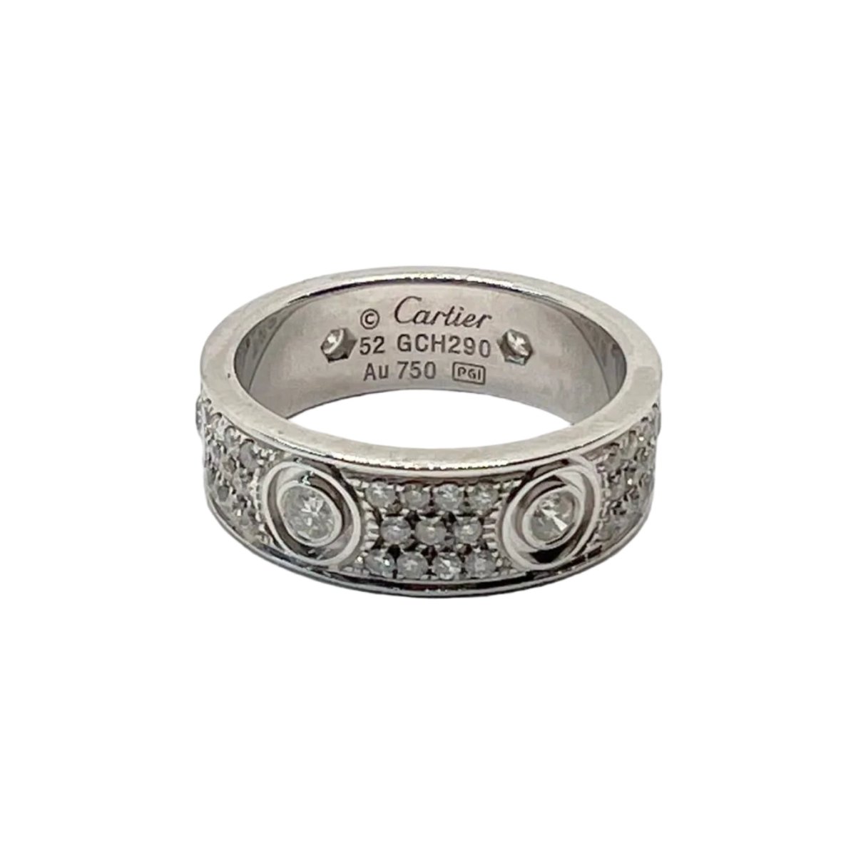 Bague Alliance CARTIER "Love" en or blanc et diamants - Castafiore