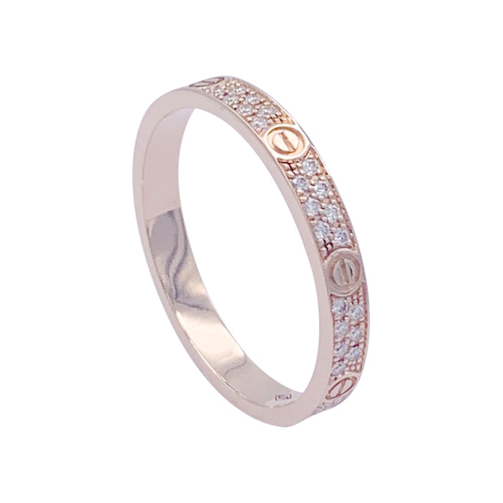 Bague Alliance CARTIER "Love" en or rose et diamants - Castafiore