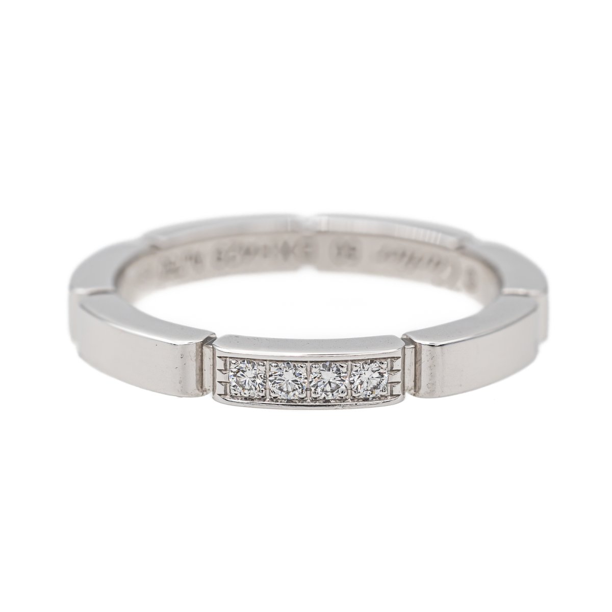 Bague Alliance CARTIER "Maillon Panthère" en or blanc et diamants - Castafiore