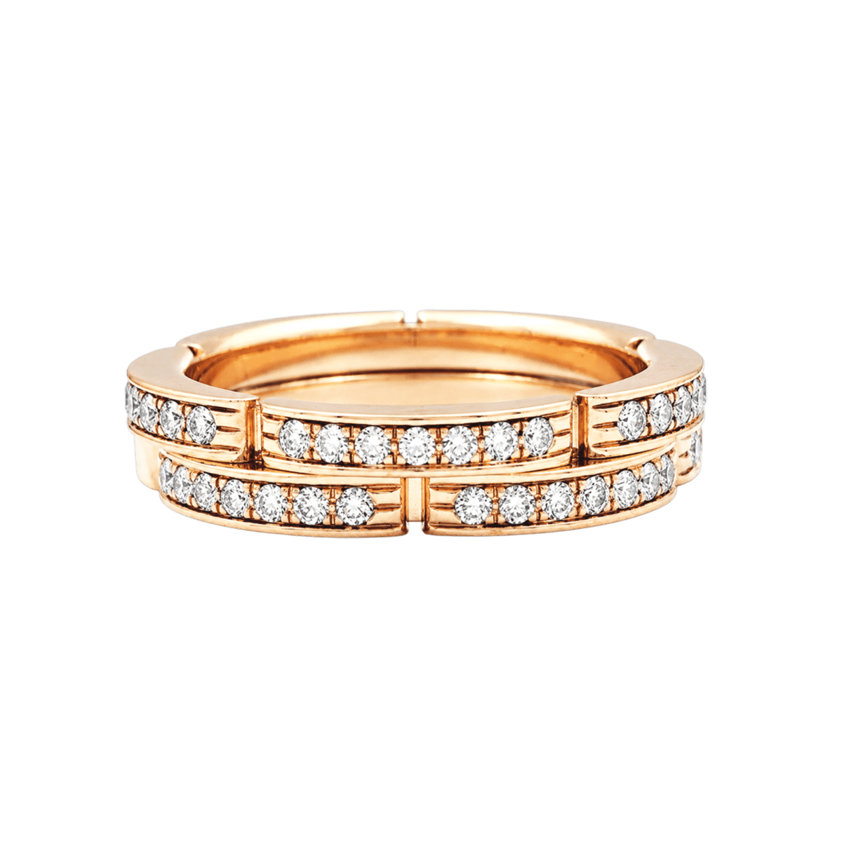 Bague Alliance CARTIER "Maillon Panthère" en or rose et diamants - Castafiore