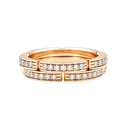 Bague Alliance CARTIER "Maillon Panthère" en or rose et diamants - Castafiore
