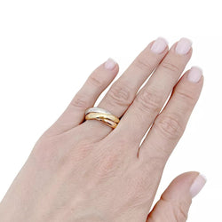 Bague Alliance CARTIER "Trinity Classique" en or rose, or jaune et or blanc - Castafiore