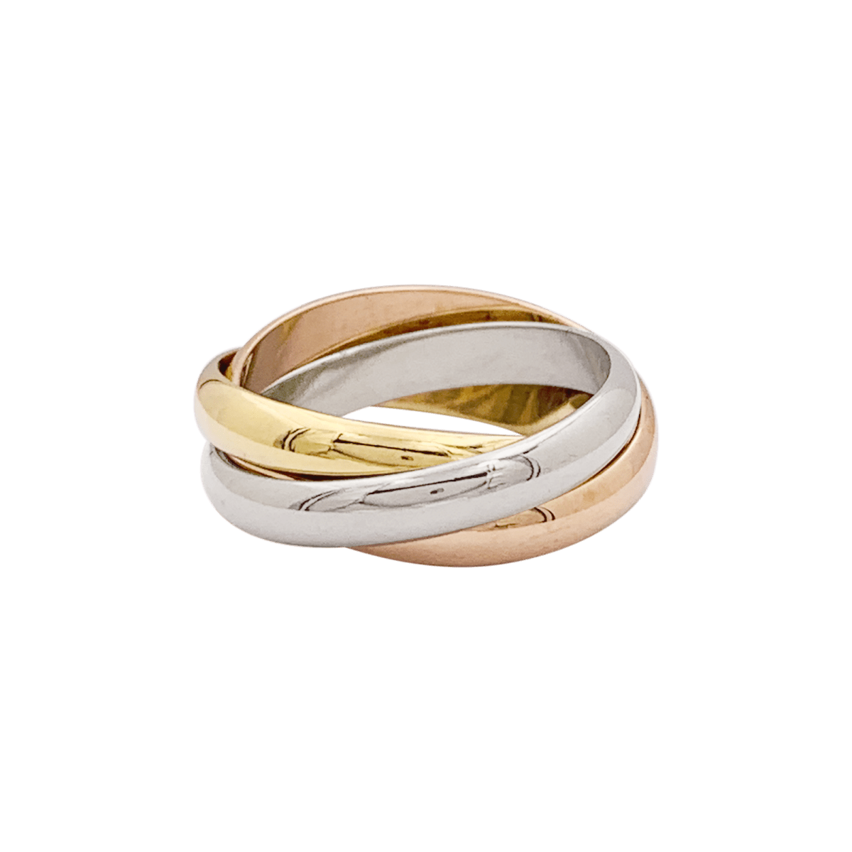 Bague Alliance CARTIER "Trinity Classique" en or rose, or jaune et or blanc - Castafiore