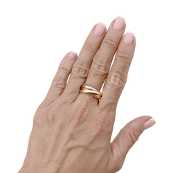 Bague Alliance CARTIER "Trinity Classique" en or rose, or jaune et or blanc - Castafiore