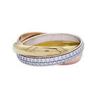 Bague Alliance CARTIER "Trinity" en 3 ors et diamants - Castafiore