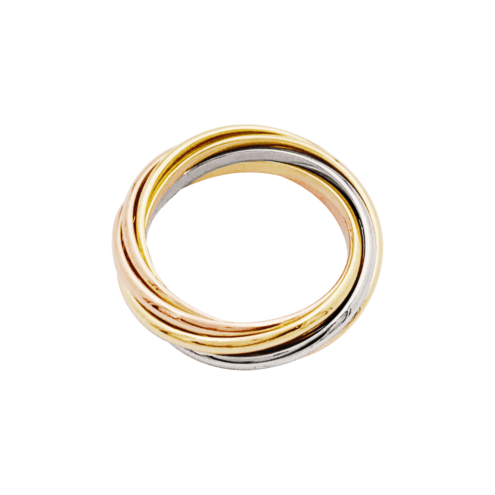 Bague Alliance CARTIER "Trinity" en or blanc, or jaune et or rose - Castafiore