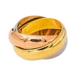 Bague Alliance CARTIER "Trinity" en or blanc, or jaune et or rose - Castafiore
