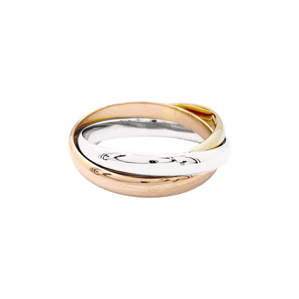 Bague Alliance CARTIER "Trinity" en or blanc, or jaune et or rose - Castafiore