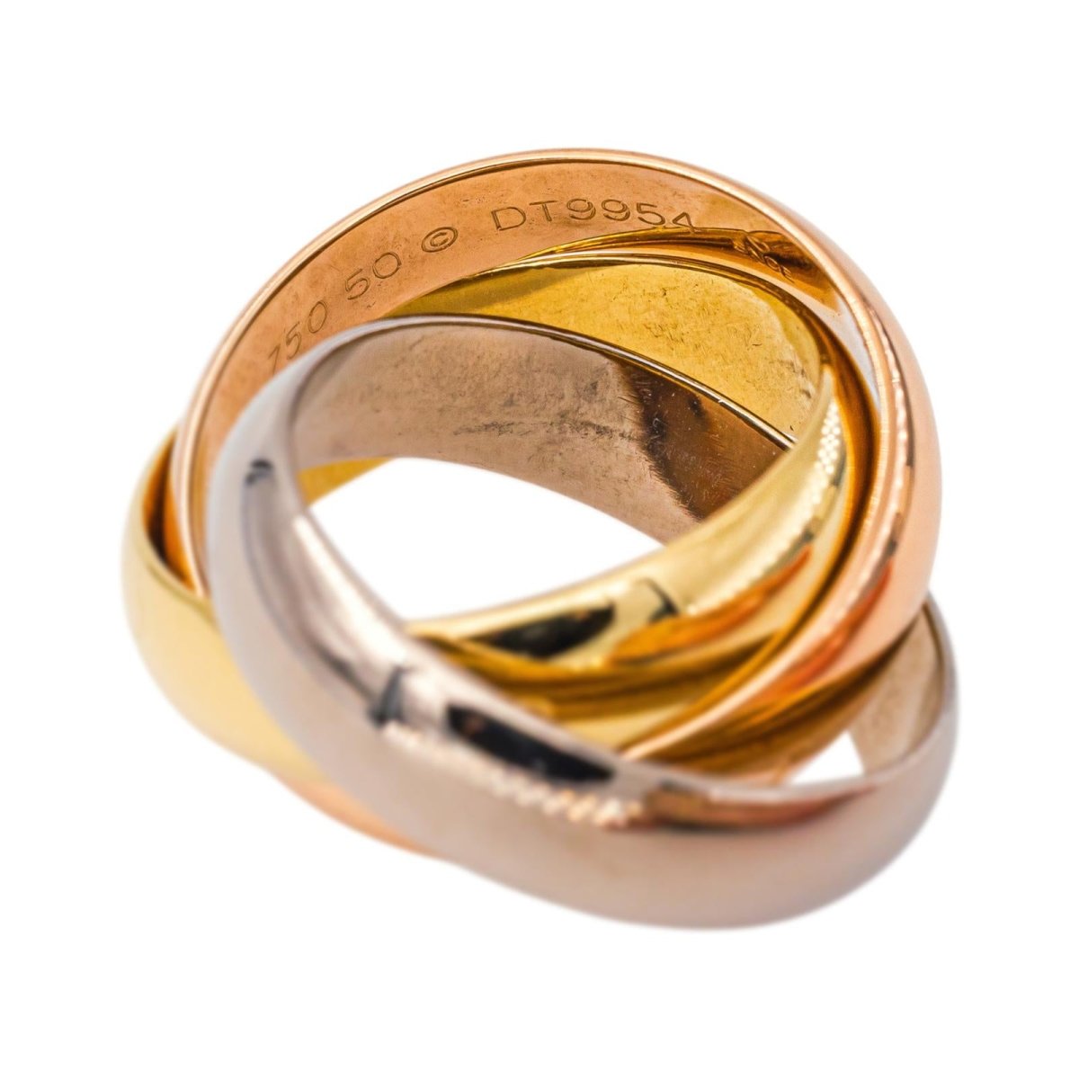 Bague Alliance CARTIER "Trinity" en or blanc, or jaune et or rose - Castafiore