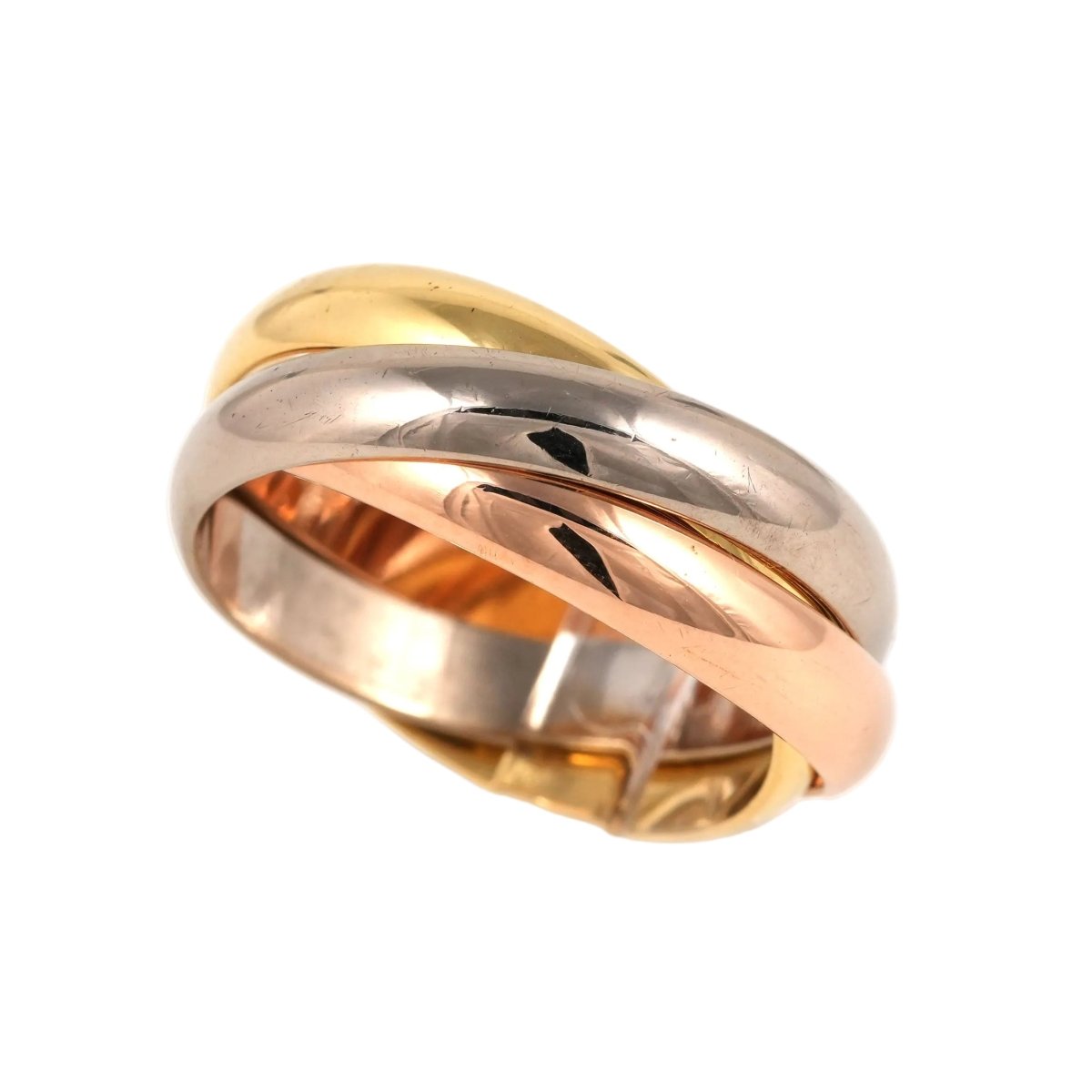 Bague Alliance CARTIER "Trinity" en or blanc, or jaune et or rose - Castafiore