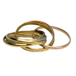 Bague Alliance CARTIER "Trinity" en or blanc, or jaune et or rose - Castafiore