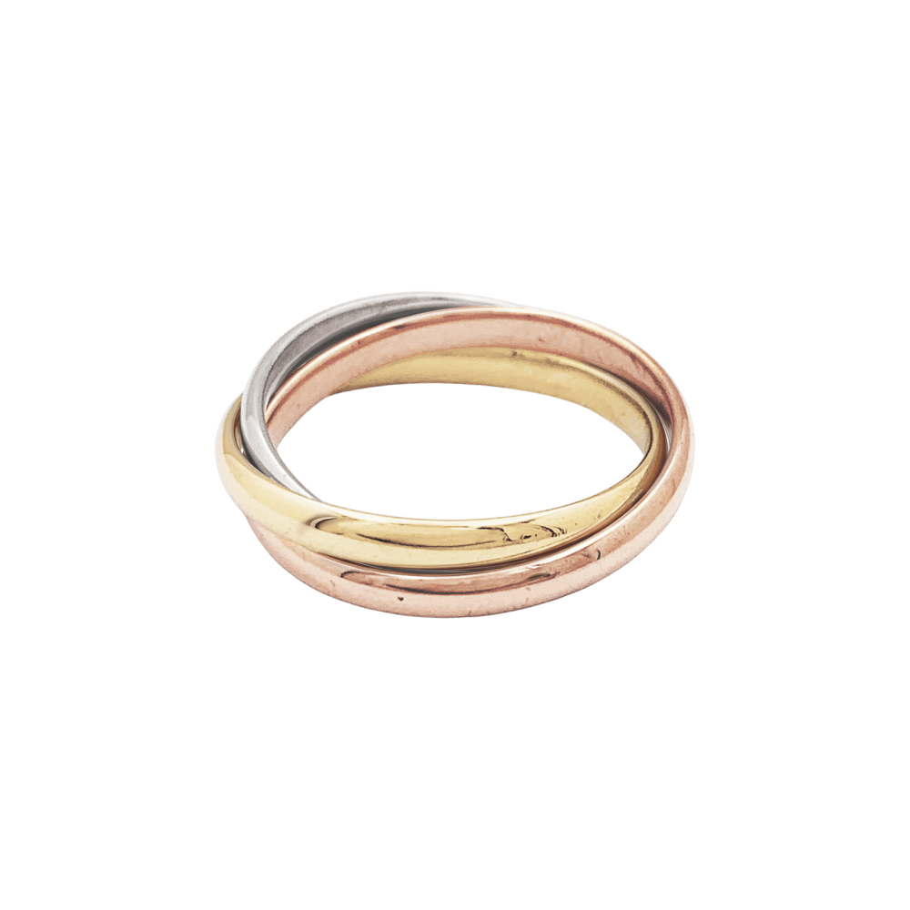 Bague Alliance CARTIER "Trinity" en or blanc, or jaune et or rose - Castafiore