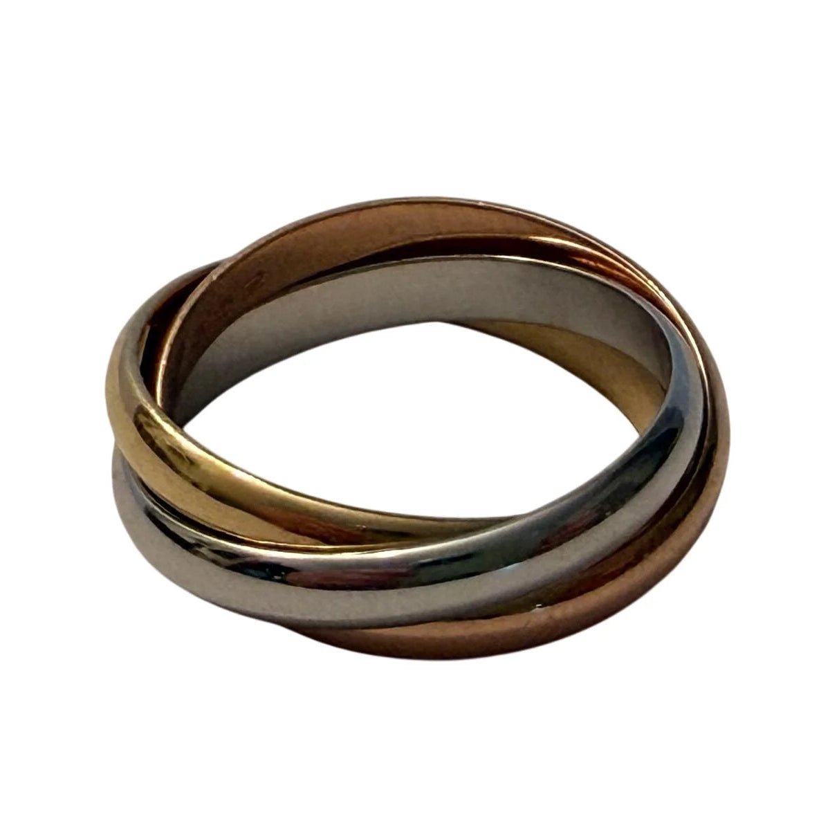 Bague Alliance CARTIER "Trinity" en or blanc, or jaune et or rose - Castafiore