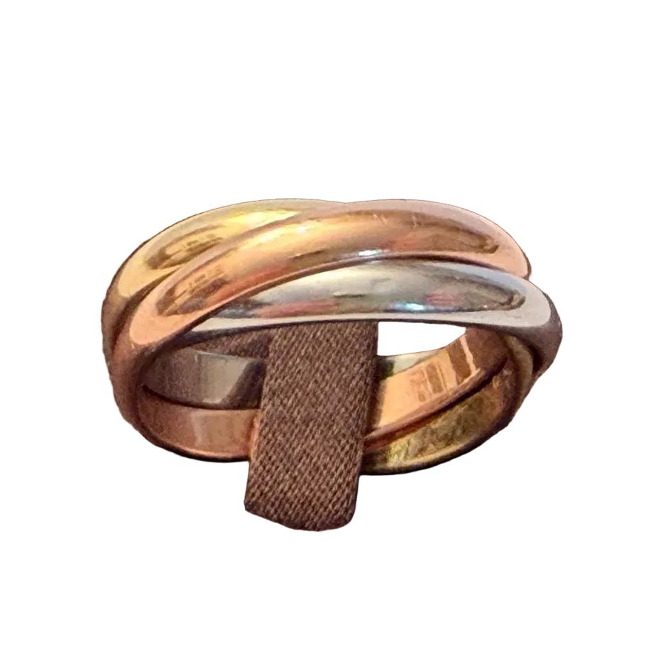 Bague Alliance CARTIER "Trinity" en or blanc, or jaune et or rose - Castafiore