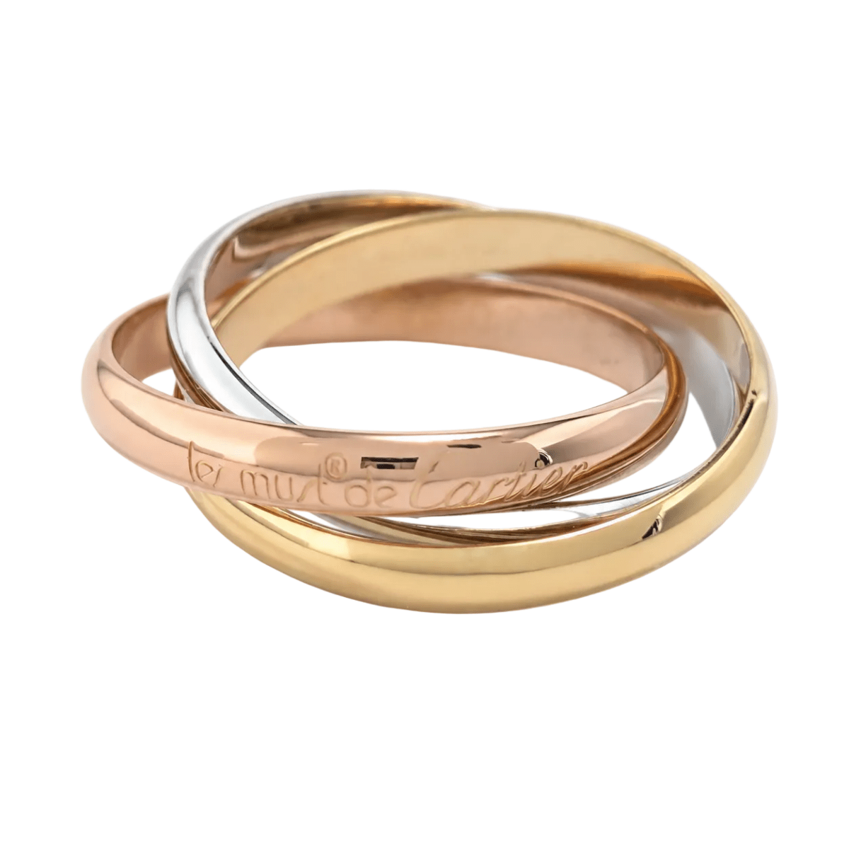 Bague Alliance CARTIER "Trinity" en or blanc, or jaune et or rose - Castafiore