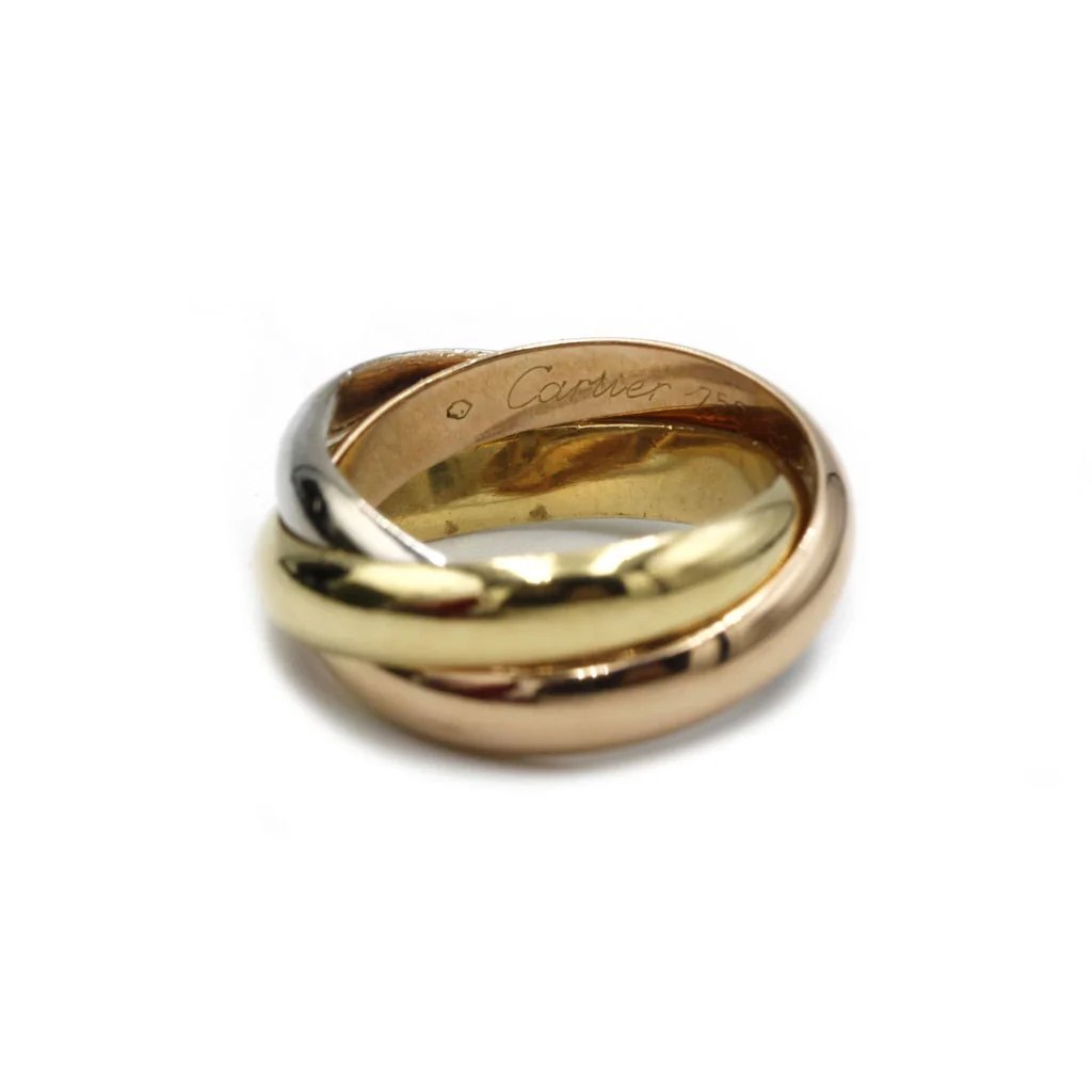 Bague Alliance CARTIER "Trinity" en or blanc, or jaune et or rose - Castafiore