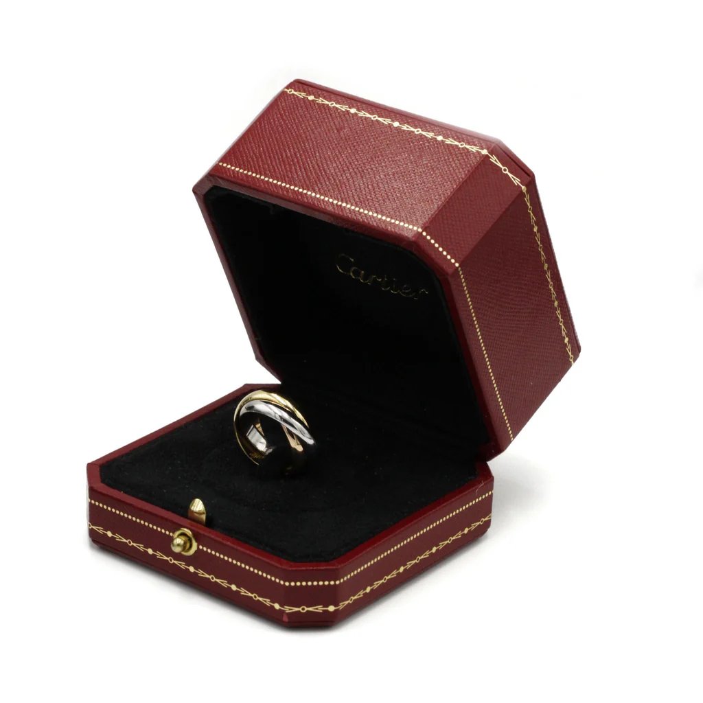 Bague Alliance CARTIER "Trinity" en or blanc, or jaune et or rose - Castafiore