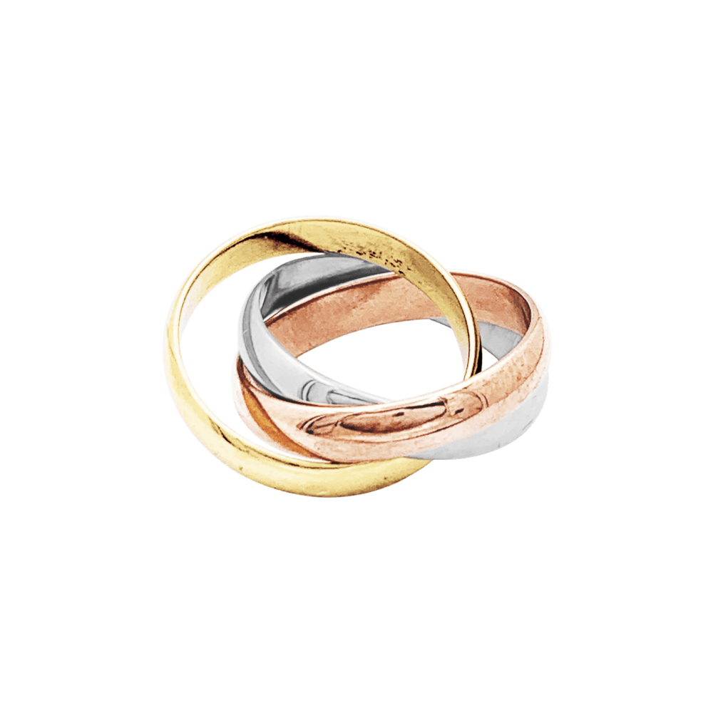 Bague Alliance CARTIER "Trinity" en or blanc, or jaune et or rose - Castafiore