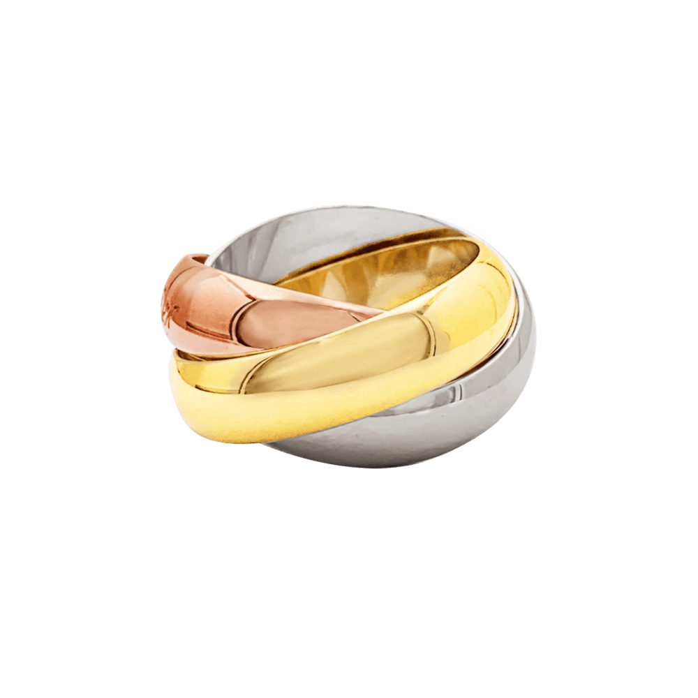 Bague Alliance CARTIER "Trinity" en or blanc, or jaune et or rose - Castafiore