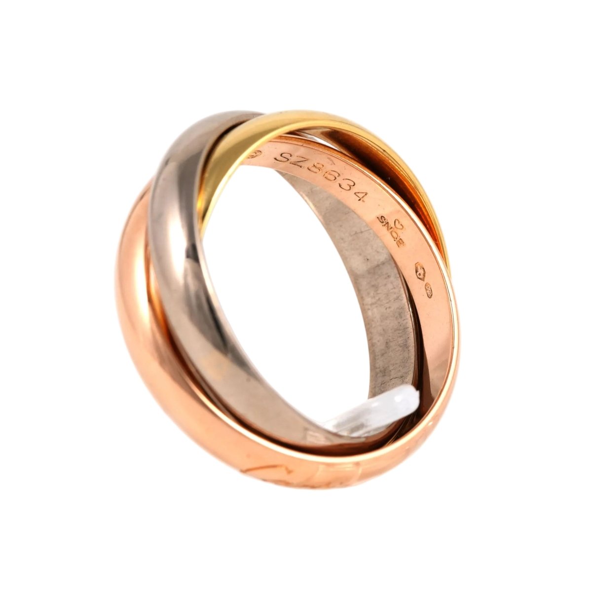 Bague Alliance CARTIER "Trinity" en or blanc, or jaune et or rose - Castafiore