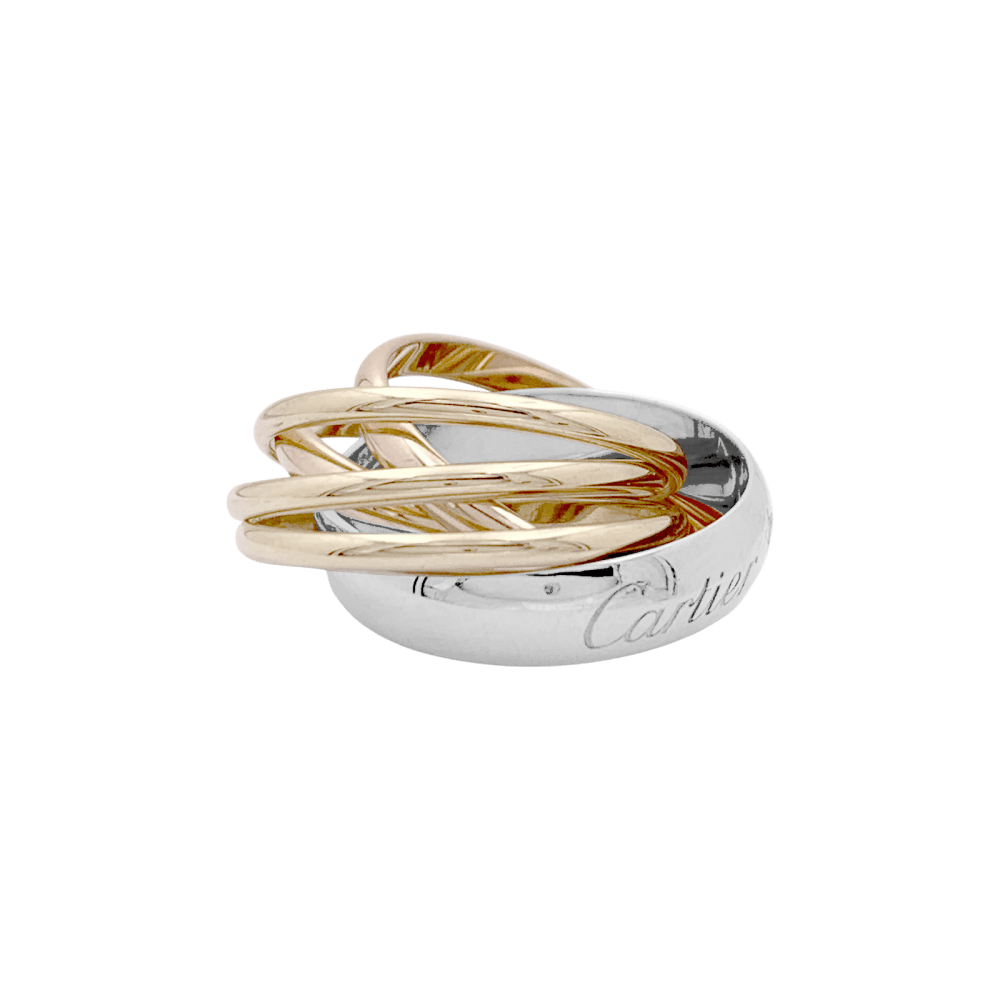 Bague Alliance CARTIER "Trinity" en or blanc, or jaune, or rose et diamant - Castafiore
