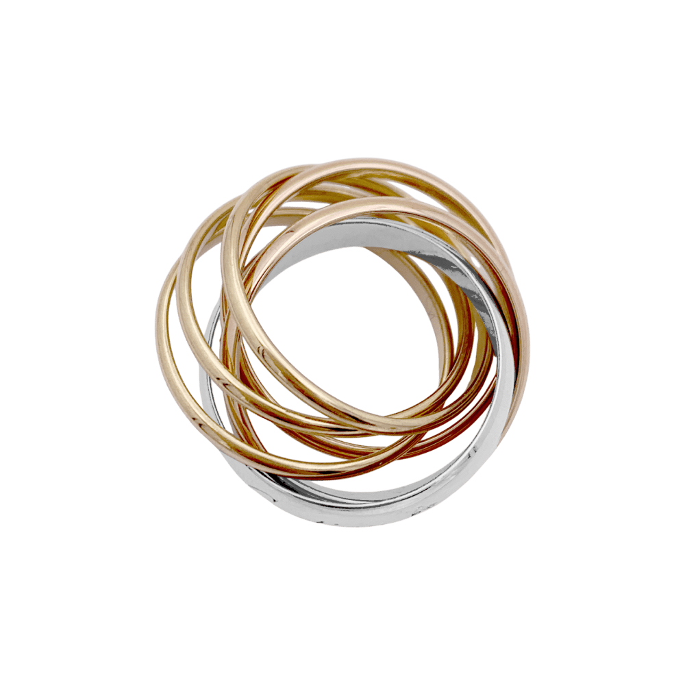 Bague Alliance CARTIER "Trinity" en or blanc, or jaune, or rose et diamant - Castafiore