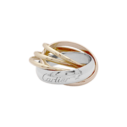 Bague Alliance CARTIER "Trinity" en or blanc, or jaune, or rose et diamant - Castafiore
